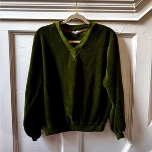 Vintage Hartog of California’s Pickle Green Velvet Sweatshirt V-neck size Large